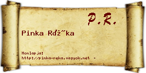 Pinka Réka névjegykártya